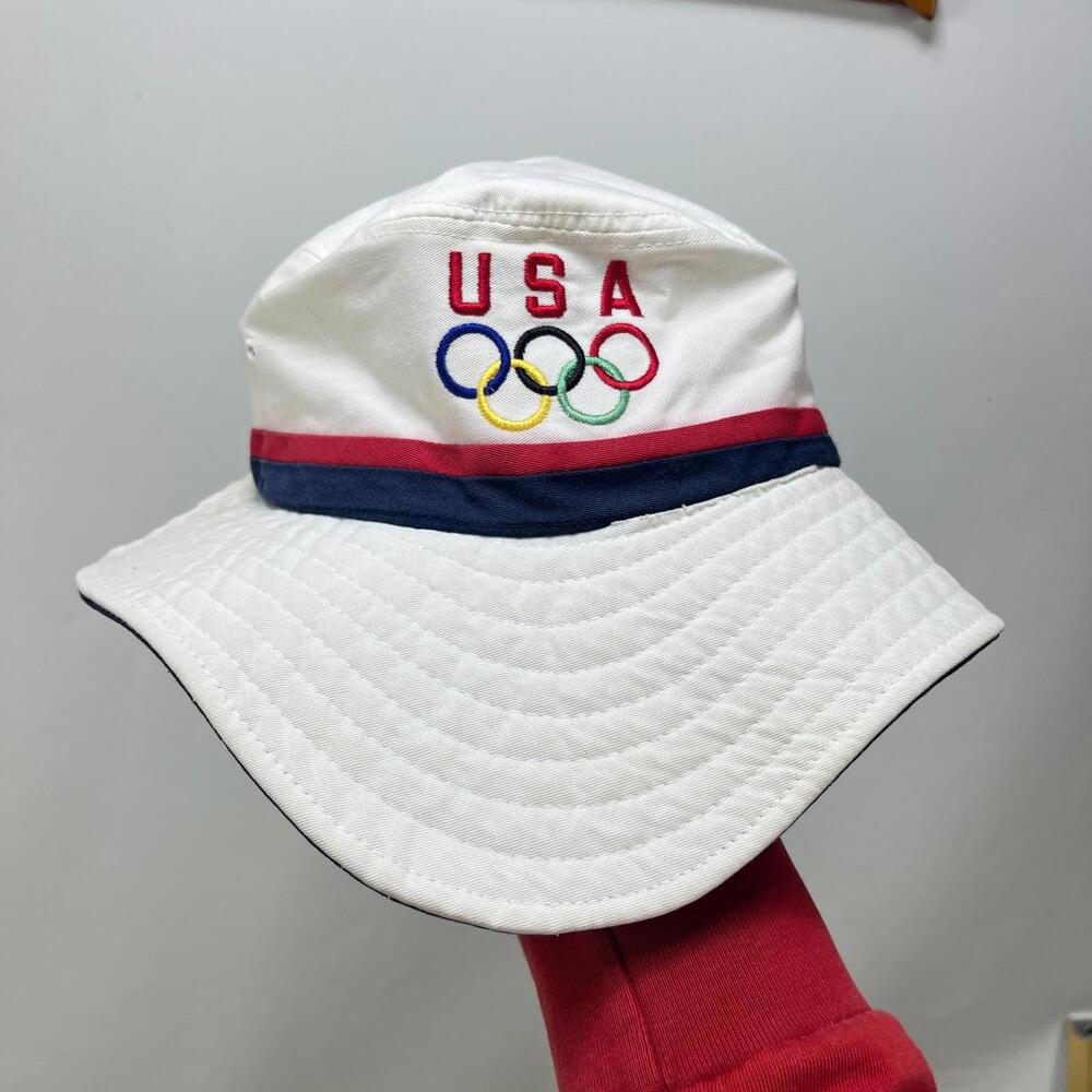 Vintage 90s USA Olympic Starter Bucket Hat Small Medium